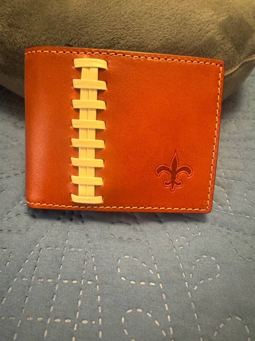 Dooney & Bourke New Orleans Saints Leather Wallet with Cream Lacing